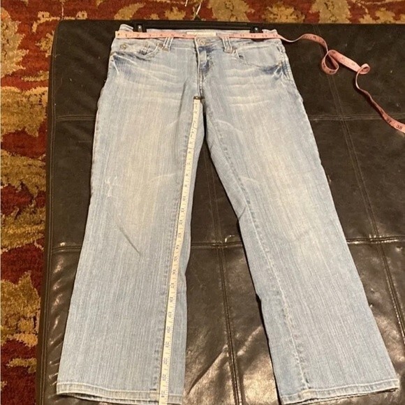 Aeropostale distressed crop jeans embroidered pockets size 1 / 2 - Picture 5 of 7